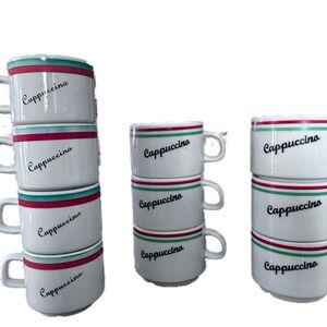 Cappuccino White, red and Green Mug Set